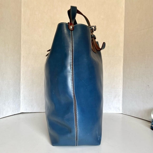 Nardelli Blue Leather Tote Bag - Picture 4 of 15